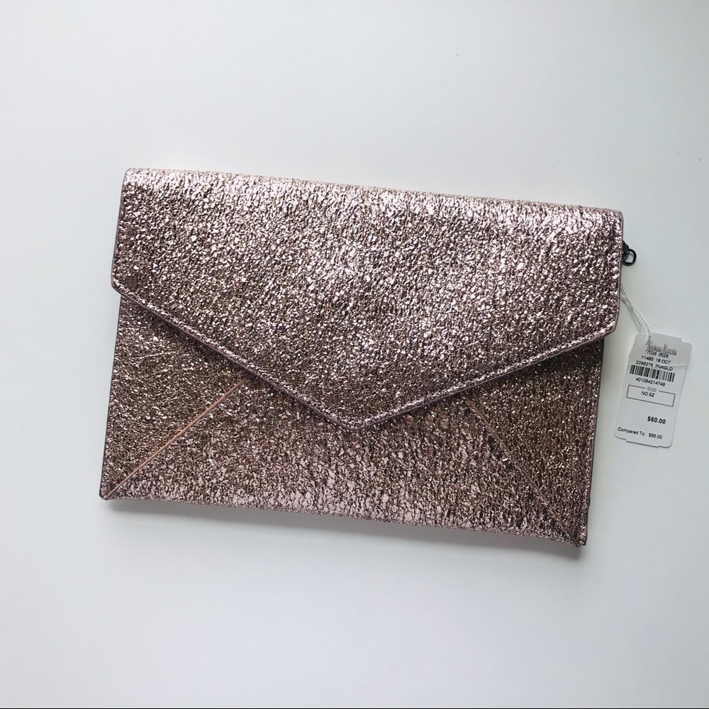 Rose gold envelope purse w chain strap or no strap